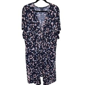 Torrid Women's Plus Size 4 Navy Blue Pink Heart Print Short Sleeve Dress‎